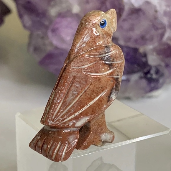 Miniature EAGLE Stone Carving Mini Figurine Steatite Soapstone Animal Figure 1.5 - Picture 13 of 13